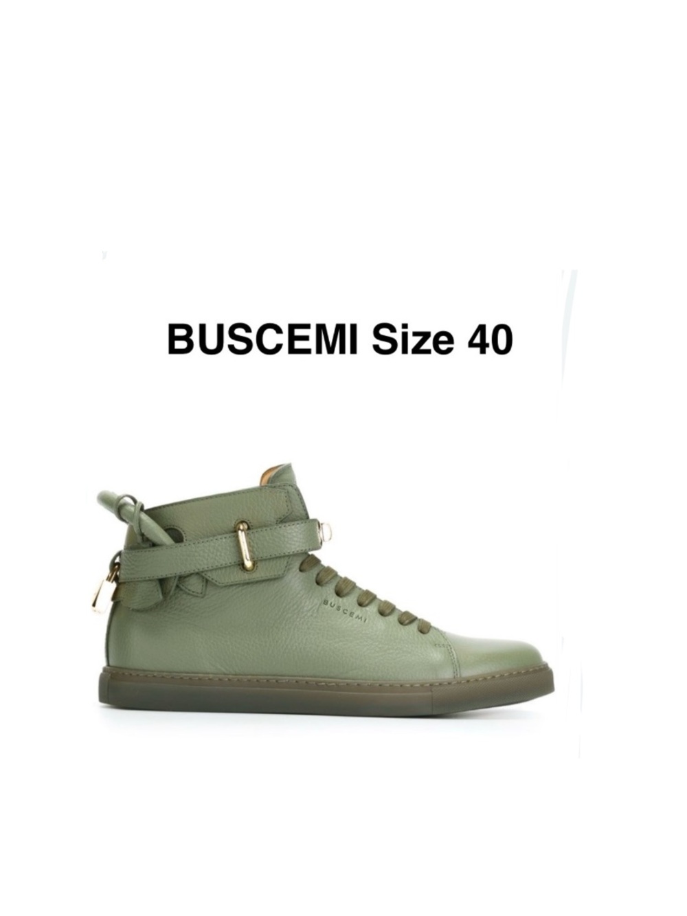 BUSCEMI Mens Gray/Green Hi-Top Sneaker Size 40 ⭐️⭐️⭐️⭐️